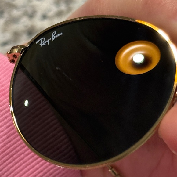 Ray-Ban Gold Frame Sunglasses with Dark Lenses main image 7